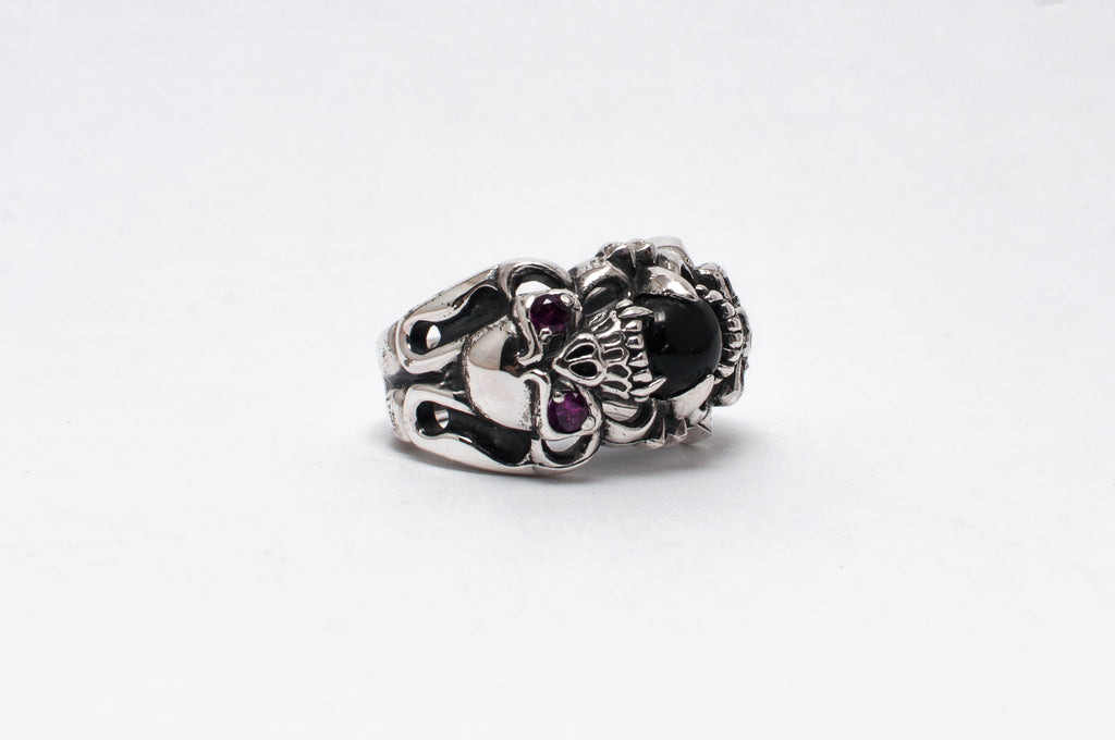 Anel double skull